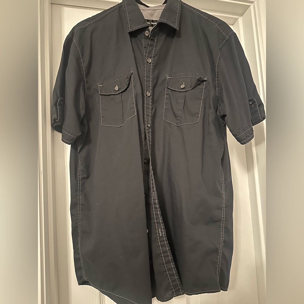 Michael Brandon Charcoal Button Down Shirt
